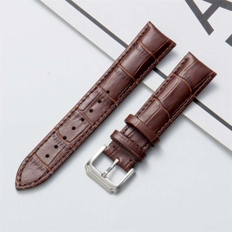 22mm Calf Leather Watch Band(Brown)