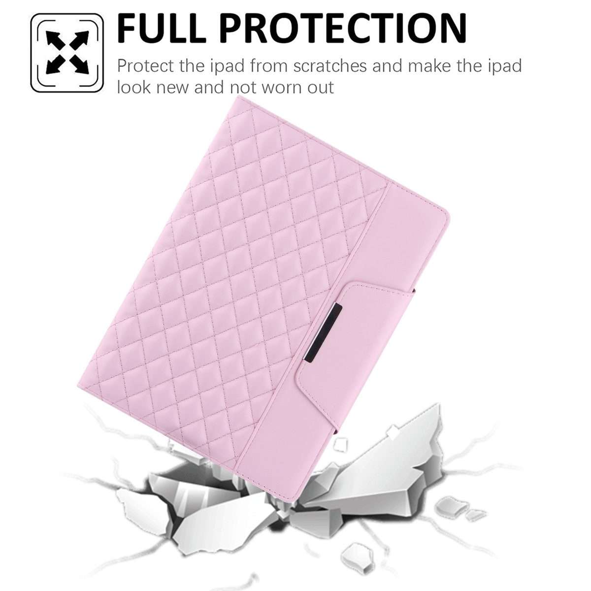 For iPad Pro 11 (2021 / 2020 / 2018) / Air 10.9 2020 Checkered Pattern Horizontal Flip ... (Pink)