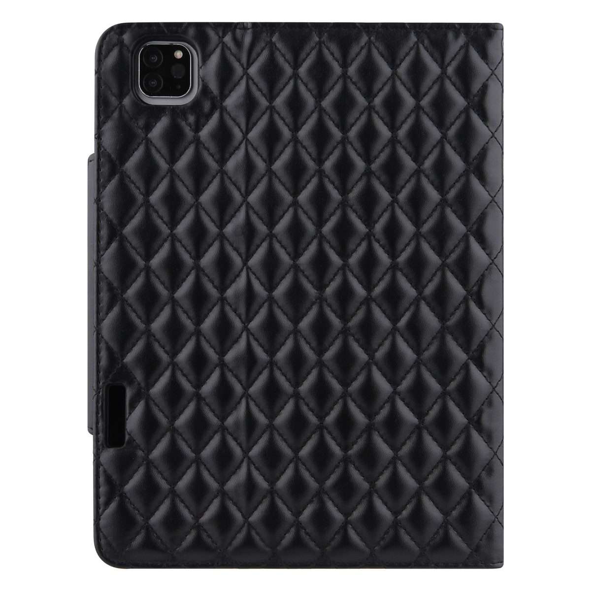 For iPad Pro 11 (2021 / 2020 / 2018) / Air 10.9 2020 Checkered Pattern Horizontal Flip ... (Black)