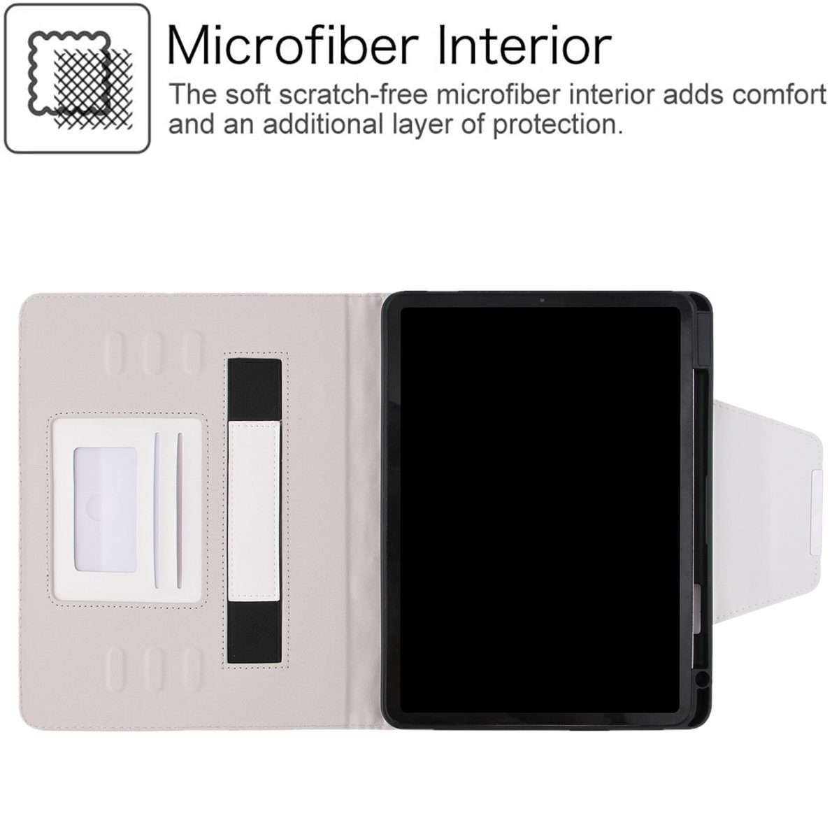 For iPad Pro 11 (2021 / 2020 / 2018) / Air 10.9 2020 Checkered Pattern Horizontal Flip ... (White)