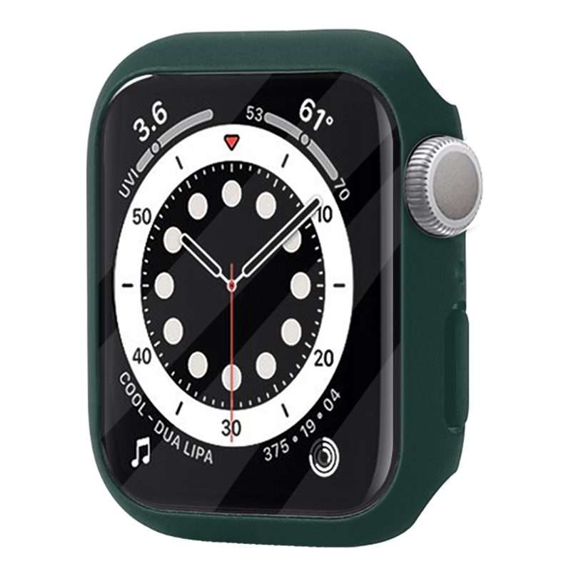 Shockproof PC Protective Case with Tempered Glass Film For Apple Watch Series 9 / 8 / 7 45mm(Grey)