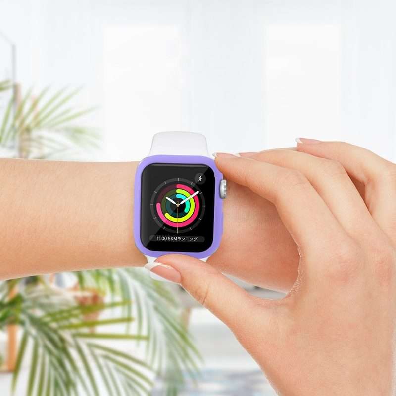 Shockproof PC Protective Case with Tempered Glass Film For Apple Watch Series 9 / 8 / 7 45mm(Grey)