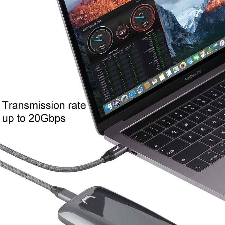 100W USB-C / Type-C Male to USB-C / Type-C Male Full-function Data Cable with E-mark, Cable Length