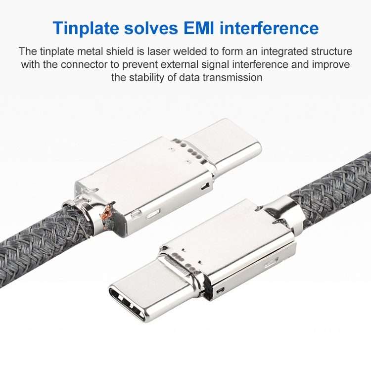 100W USB-C / Type-C Male to USB-C / Type-C Male Full-function Data Cable with E-mark, Cable Length