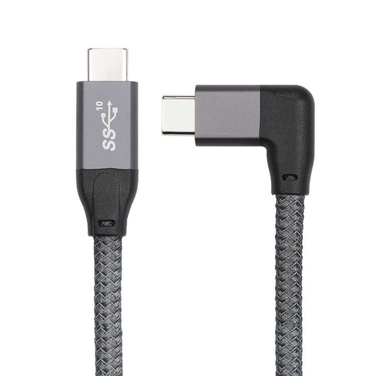 100W USB-C / Type-C Elbow to USB-C / Type-C Male Full-function Data Cable with E-mark, Cable Lengt