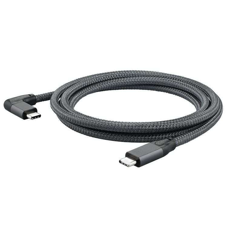 100W USB-C / Type-C Elbow to USB-C / Type-C Male Full-function Data Cable with E-mark, Cable Lengt
