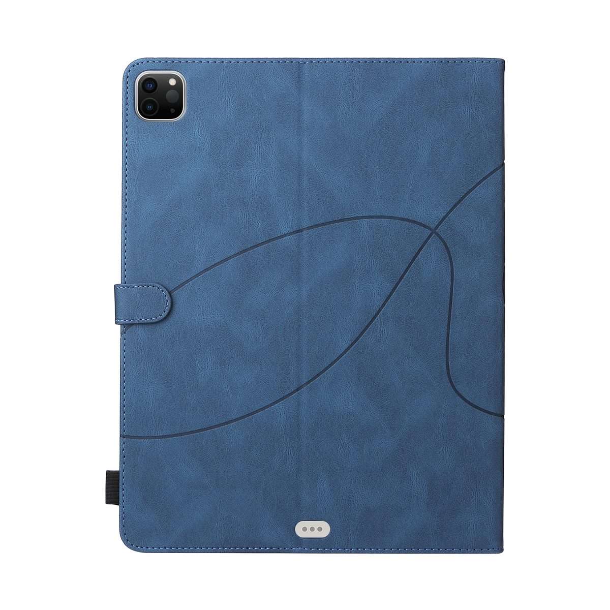 Dual-color Splicing Horizontal Flip PU Leather Case with Holder & Card Slots For iPad P ... (Blue)
