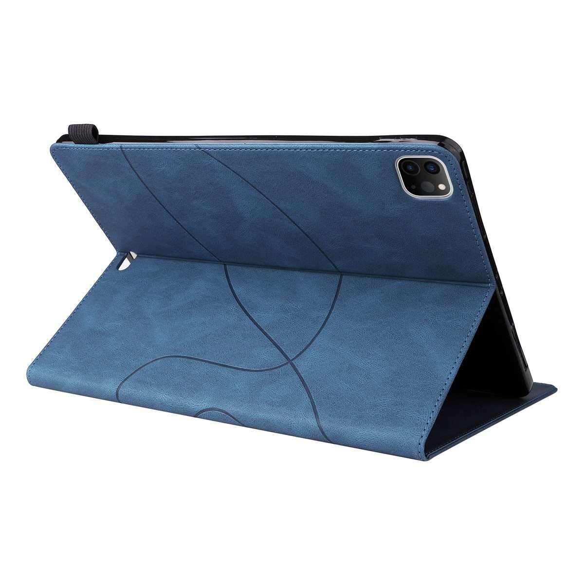 Dual-color Splicing Horizontal Flip PU Leather Case with Holder & Card Slots For iPad P ... (Blue)