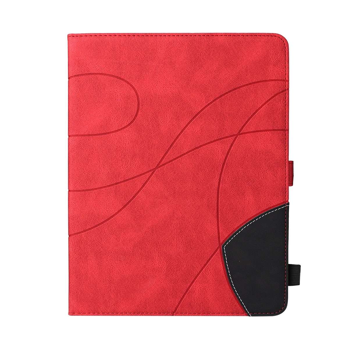 Dual-color Splicing Horizontal Flip PU Leather Case with Holder & Card Slots For iPad Pr ... (Red)