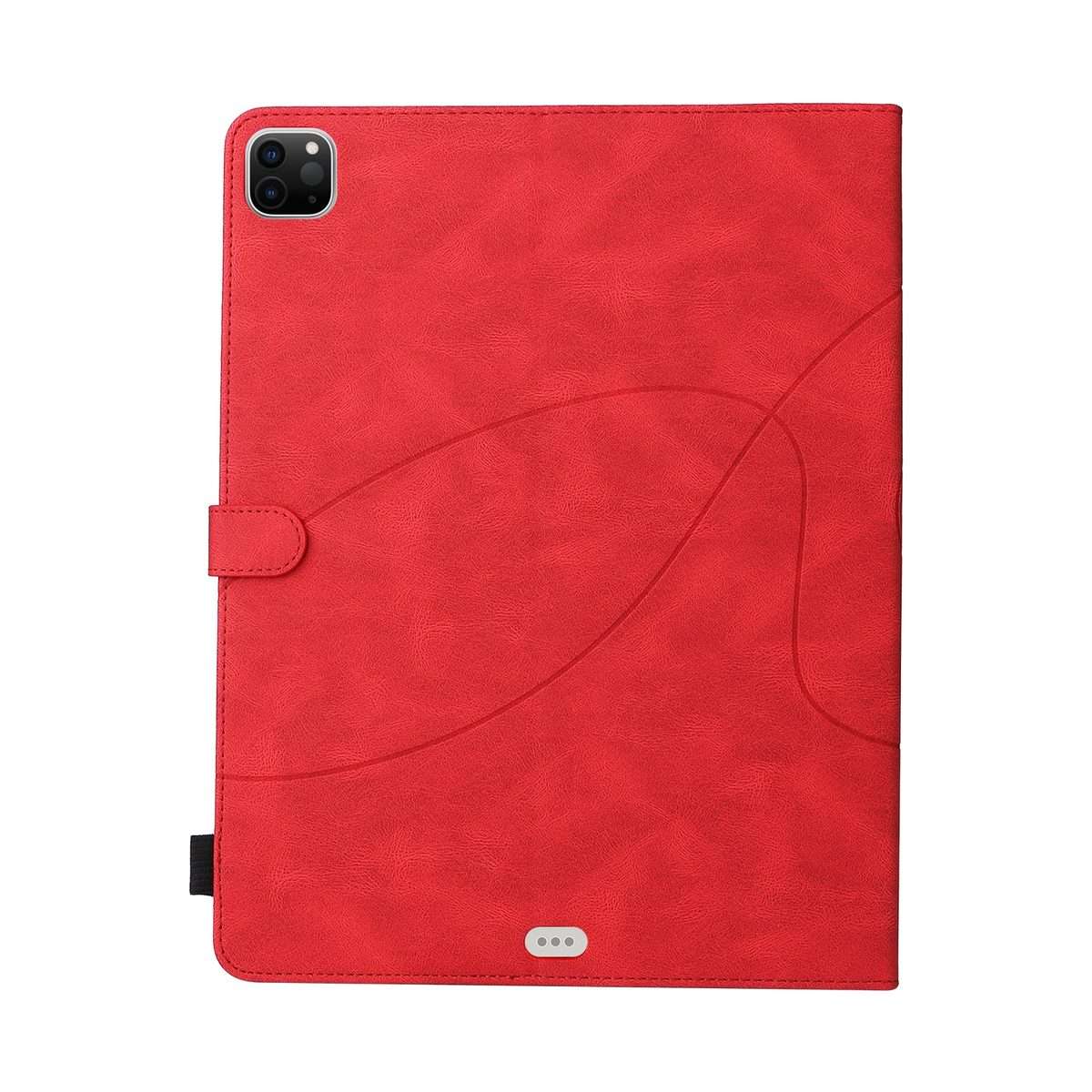 Dual-color Splicing Horizontal Flip PU Leather Case with Holder & Card Slots For iPad Pr ... (Red)