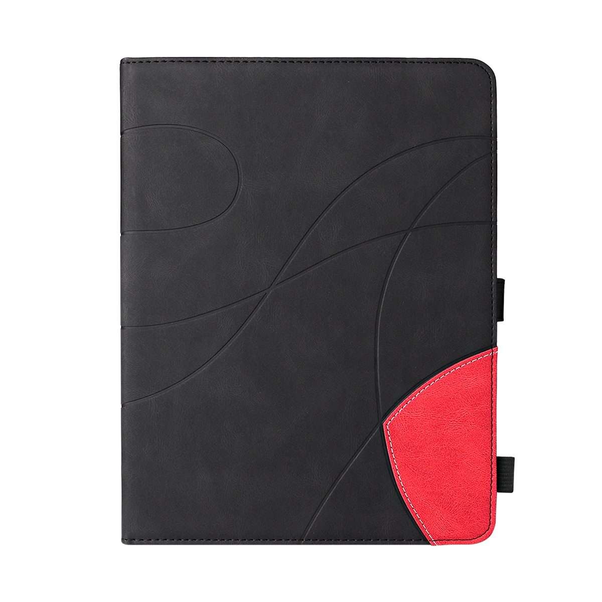 Dual-color Splicing Horizontal Flip PU Leather Case with Holder & Card Slots For iPad ... (Black)