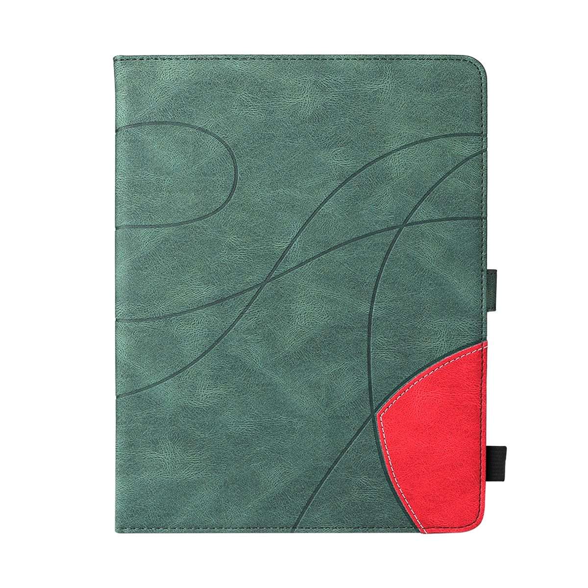 Dual-color Splicing Horizontal Flip PU Leather Case with Holder & Card Slots For iPad ... (Green)