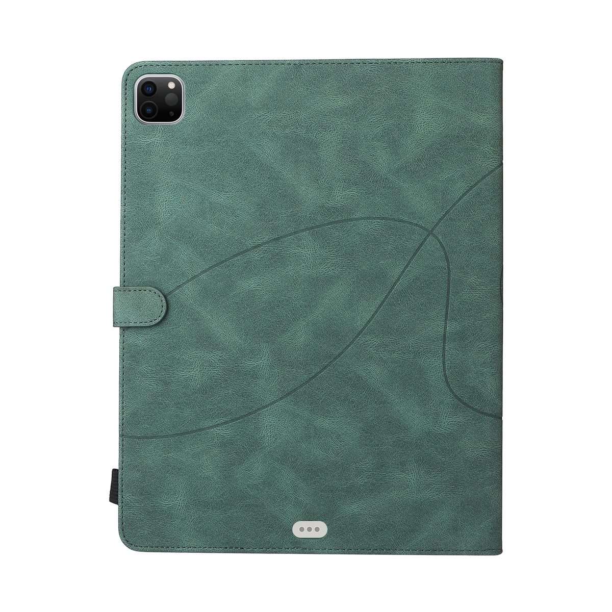 Dual-color Splicing Horizontal Flip PU Leather Case with Holder & Card Slots For iPad ... (Green)