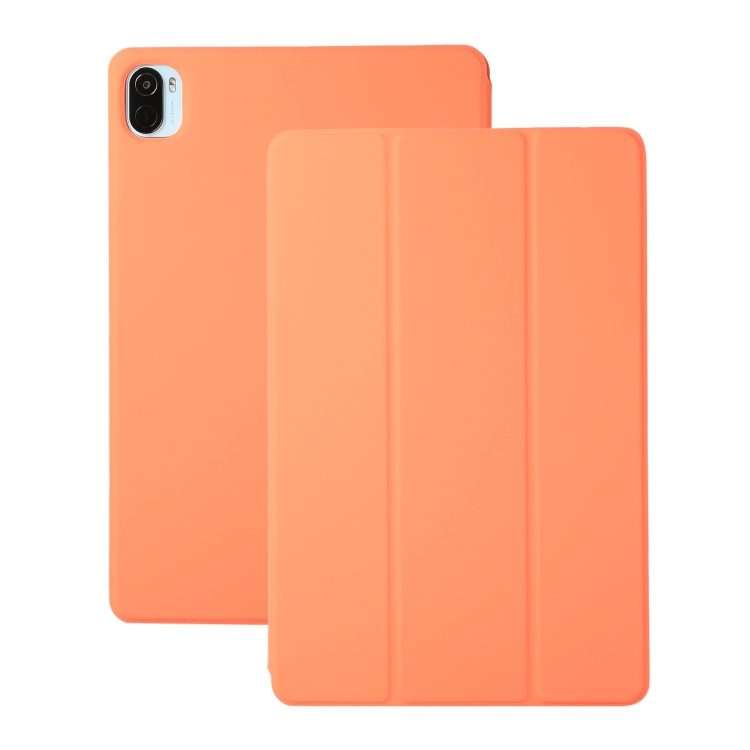 For Xiaomi Pad 5 / Pad 5 Pro Solid Color Magnetic Horizontal Flip Leather Case with Holder(Orange)