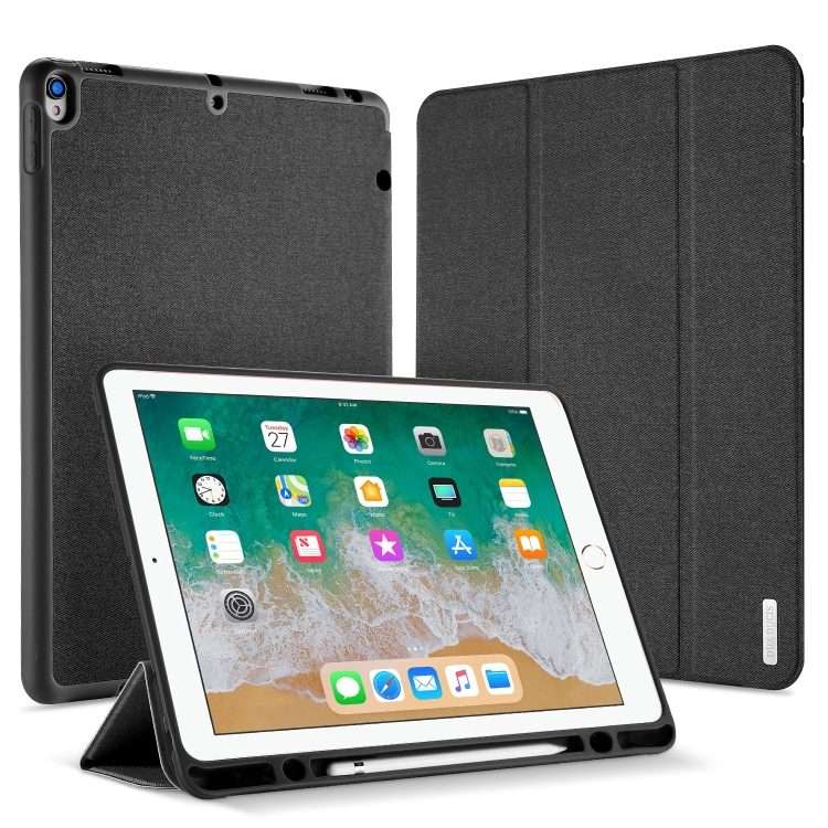 DUX DUCIS Domo Series Horizontal Flip Magnetic TPU + PU Leather Tablet Case with Three ... (Black)