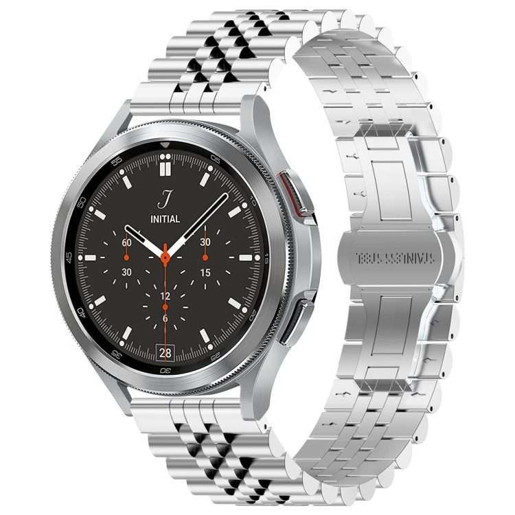 20mm Five-bead Stainless Steel Watch Band(Silver)