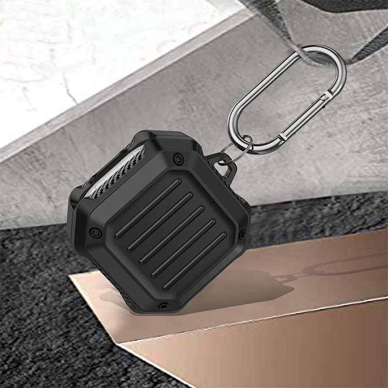 For Samsung Galaxy Buds Live / Buds 2 / Buds Pro / Buds 2 Pro Shockproof Carbon Fiber ... (Black)