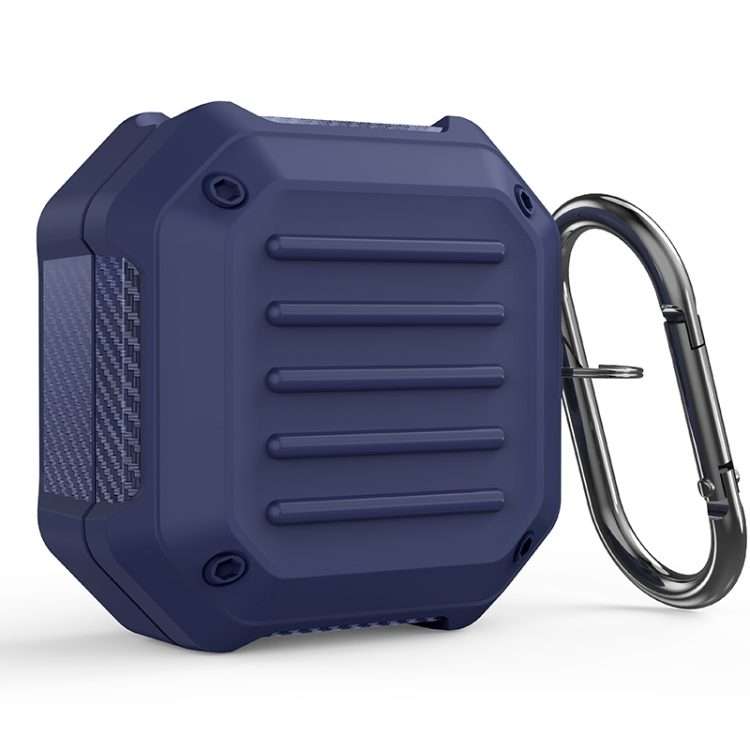 For Samsung Galaxy Buds Live / Buds 2 / Buds Pro / Buds 2 Pro Shockproof Carbon Fiber L ... (Blue)
