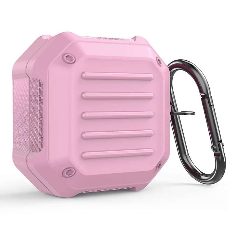 For Samsung Galaxy Buds Live / Buds 2 / Buds Pro / Buds 2 Pro Shockproof Carbon Fiber L ... (Pink)
