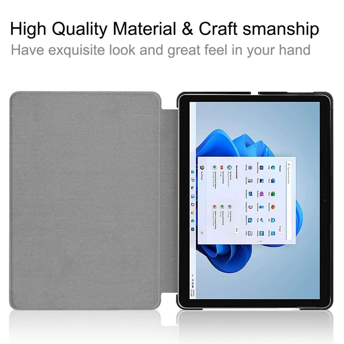 For Microsoft Surface Pro 8 Solid Color Electric Pressed Horizontal Flip Tablet Leathe ... (Black)