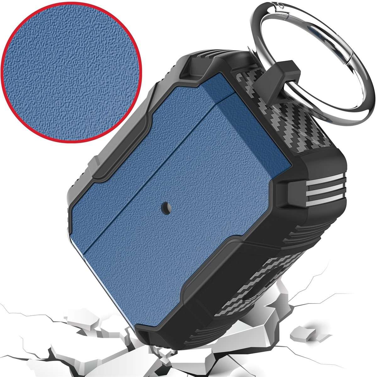 Wireless Earphone TPU + PC Shockproof Case with Hook For AirPods Pro(Black)
