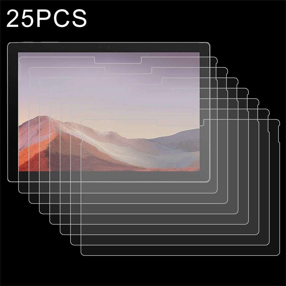 25 PCS For Microsoft Surface Pro 7 9H 0.3mm Explosion-proof Tempered Glass Film
