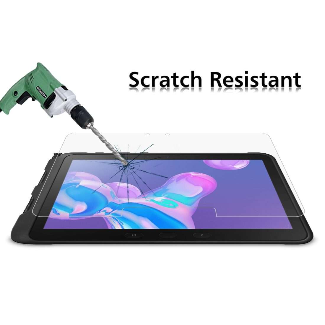 2 PCS For Galaxy Tab Active Pro T545 / Active4 Pro / Tab Active5 Pro 9H 0.3mm Explosion-proof Temp