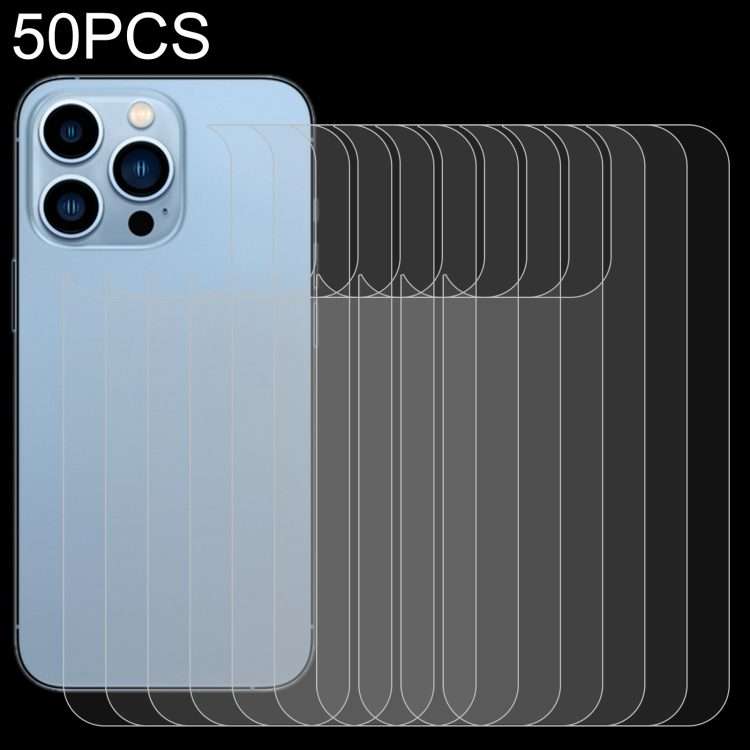 For iPhone 13 Pro Max 50pcs 0.26mm 9H 2.5D Tempered Glass Back Film