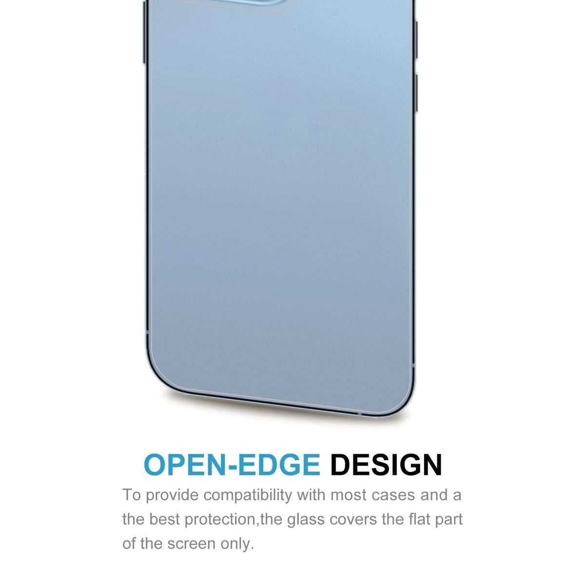 For iPhone 13 Pro Max 50pcs 0.26mm 9H 2.5D Tempered Glass Back Film