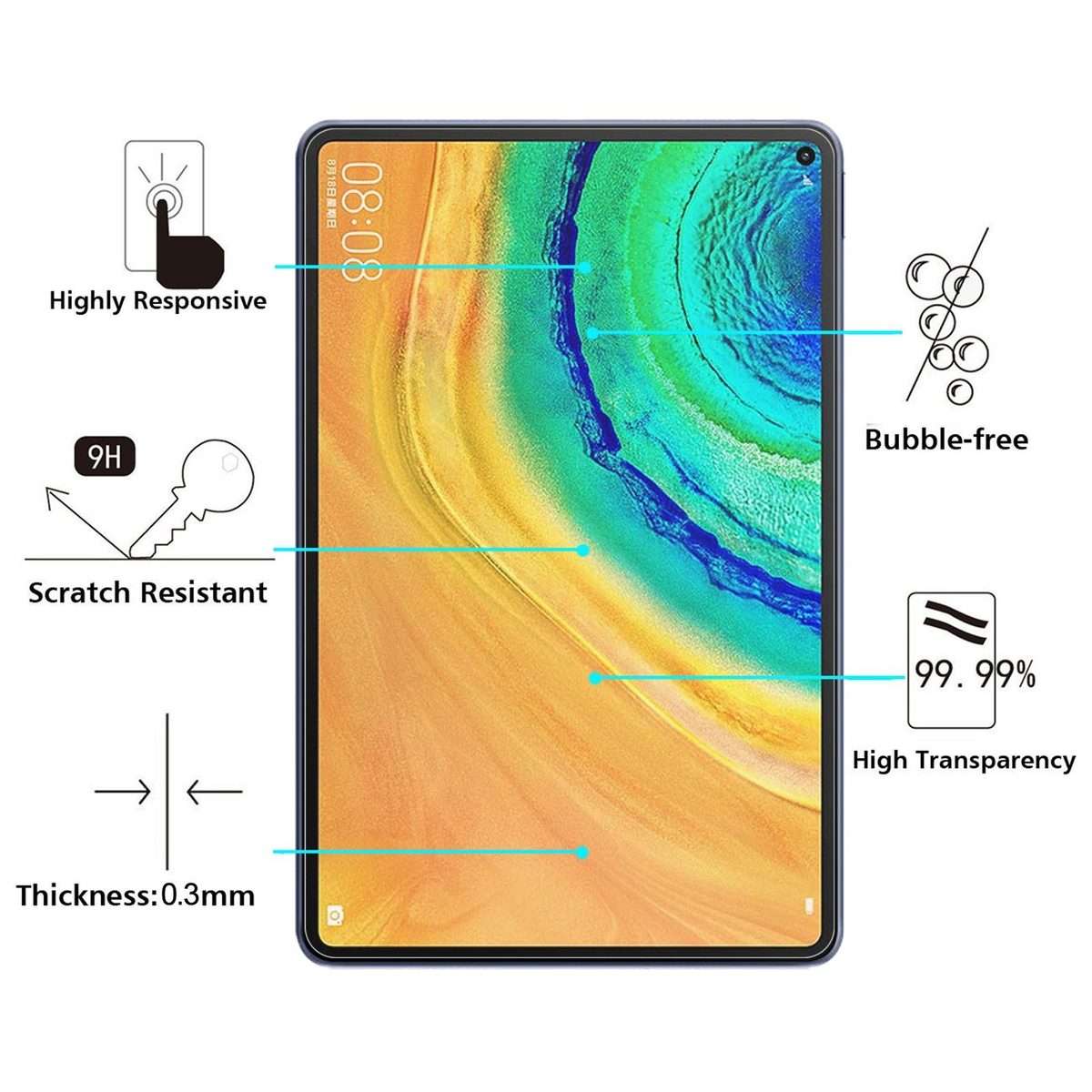 25 PCS 9H 2.5D Explosion-proof Tempered Tablet Glass Film For Huawei MatePad Pro 5G