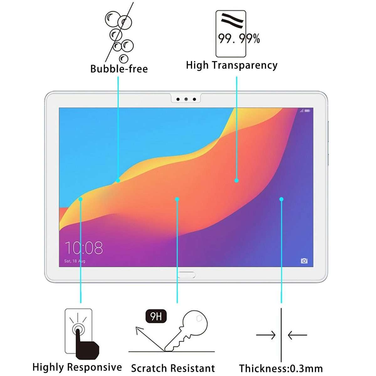 25 PCS 9H 2.5D Explosion-proof Tempered Tablet Glass Film For Honor Pad 5 10.1