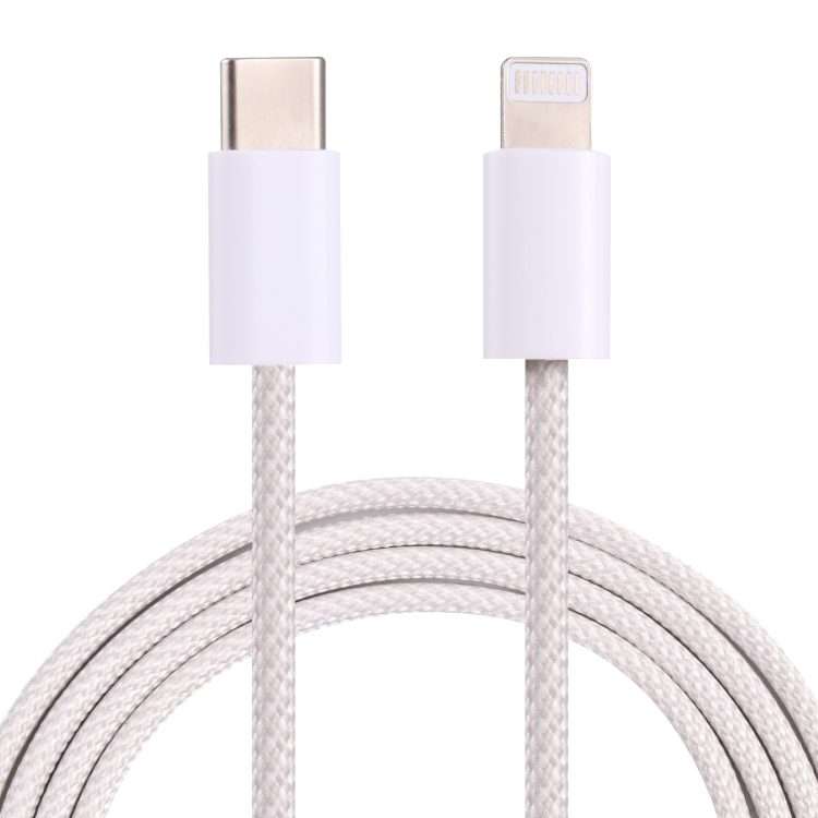 12W PD USB-C / Type-C to 8 Pin Data Cable, Cable Length: 1m(White)