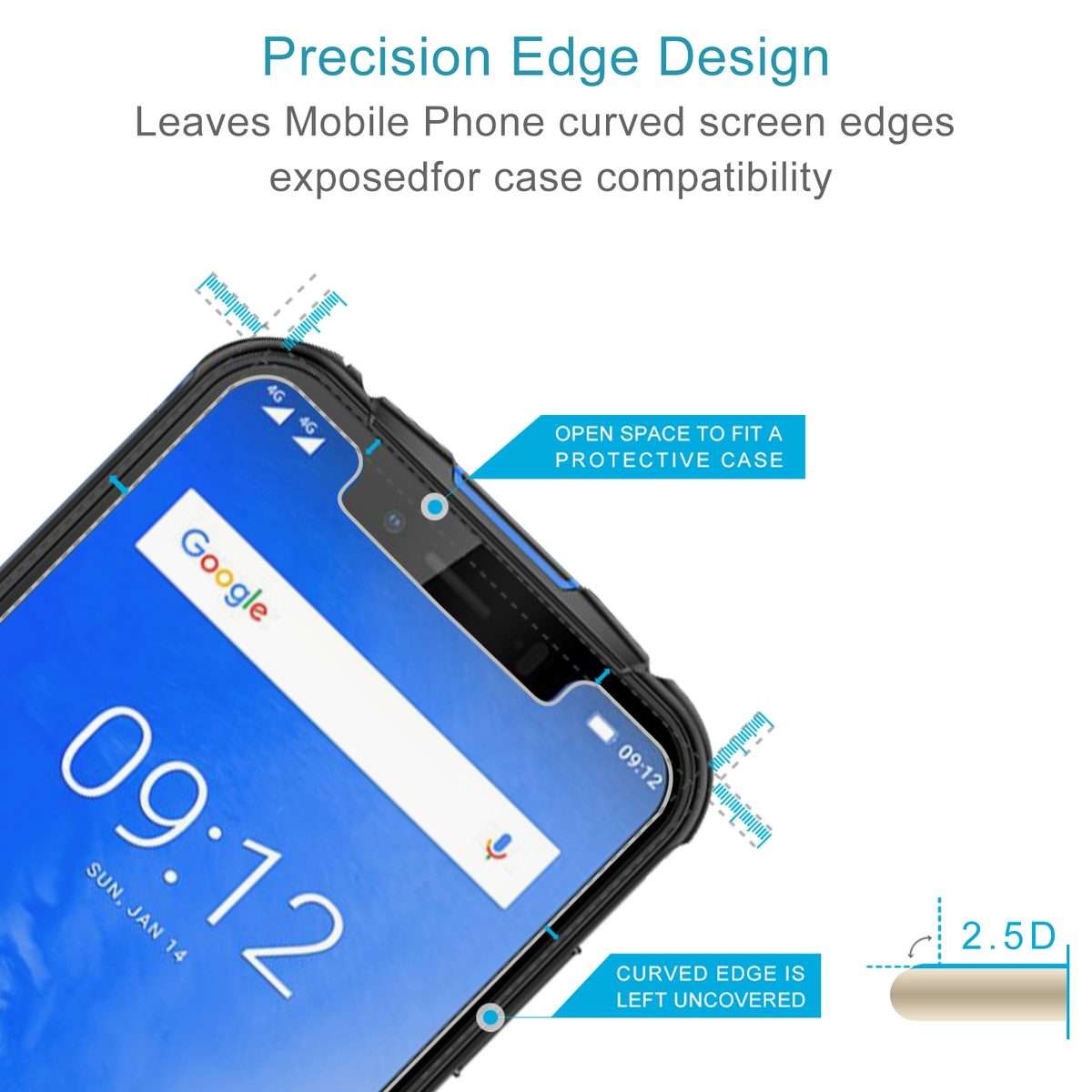 50 PCS 0.26mm 9H 2.5D Tempered Glass Film For Ulefone Armor 5 / 5S