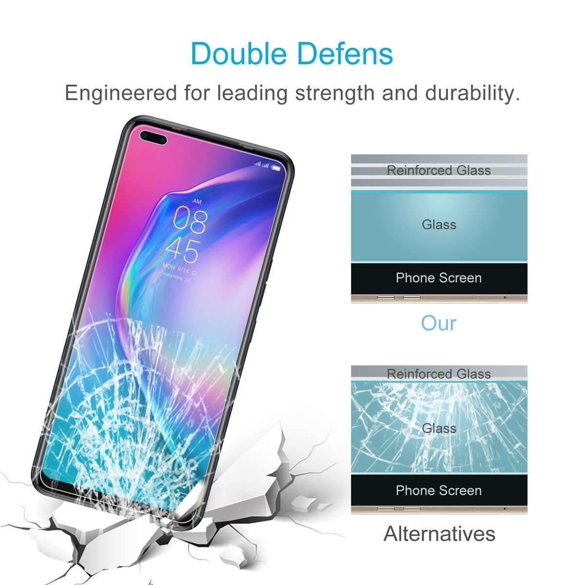 10 PCS 0.26mm 9H 2.5D Tempered Glass Film For Tecno Camon 16 Pro