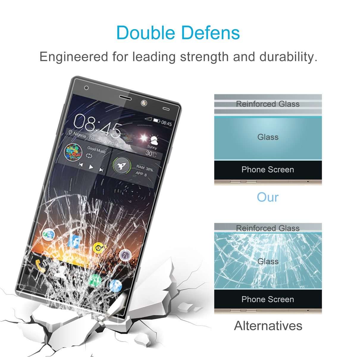 10 PCS 0.26mm 9H 2.5D Tempered Glass Film For Tecno Camon C5