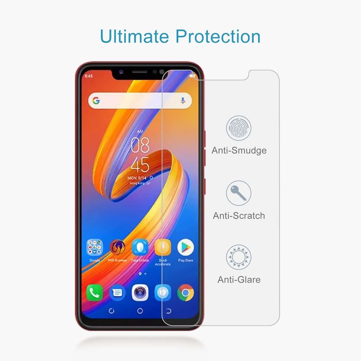 50 PCS 0.26mm 9H 2.5D Tempered Glass Film For Tecno Spark 3 Pro