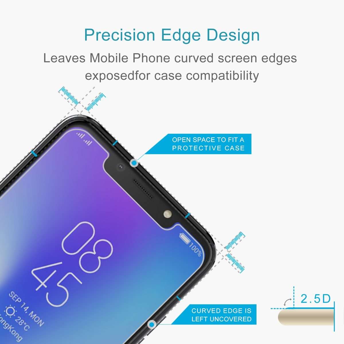 50 PCS 0.26mm 9H 2.5D Tempered Glass Film For Tecno Camon 11 Pro