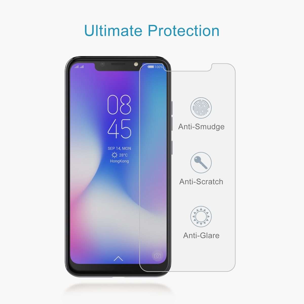50 PCS 0.26mm 9H 2.5D Tempered Glass Film For Tecno Camon 11 Pro