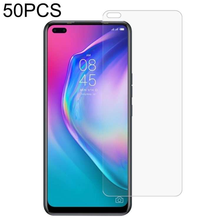 50 PCS 0.26mm 9H 2.5D Tempered Glass Film For Tecno Camon 16 Pro