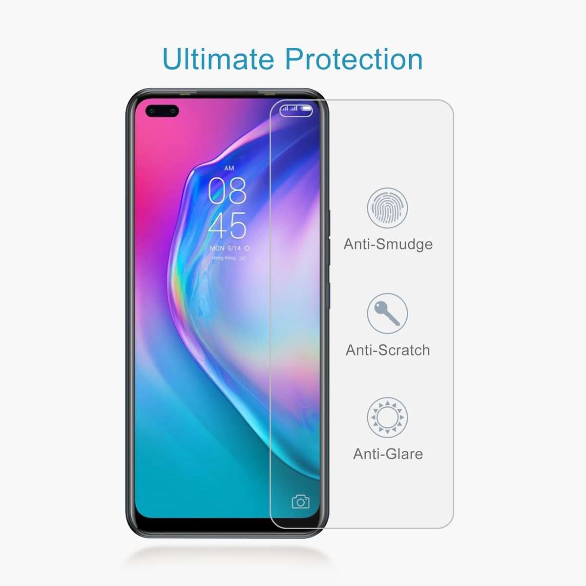 50 PCS 0.26mm 9H 2.5D Tempered Glass Film For Tecno Camon 16 Pro