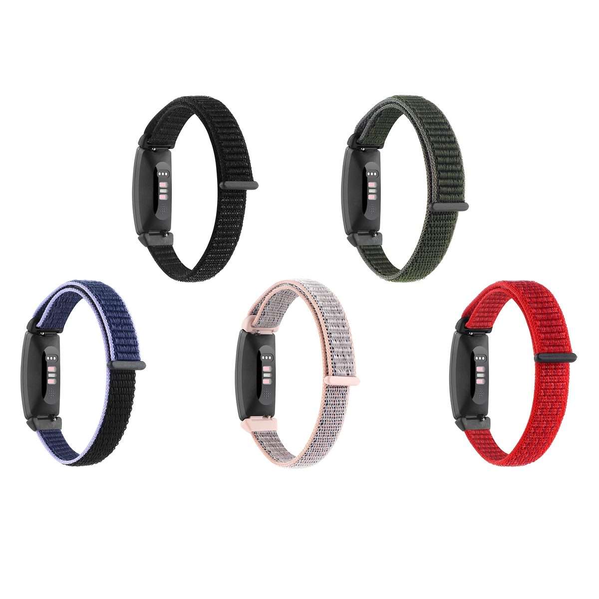 For Fitbit Inspire 2 Nylon Loop Strap Watch Band(Red)