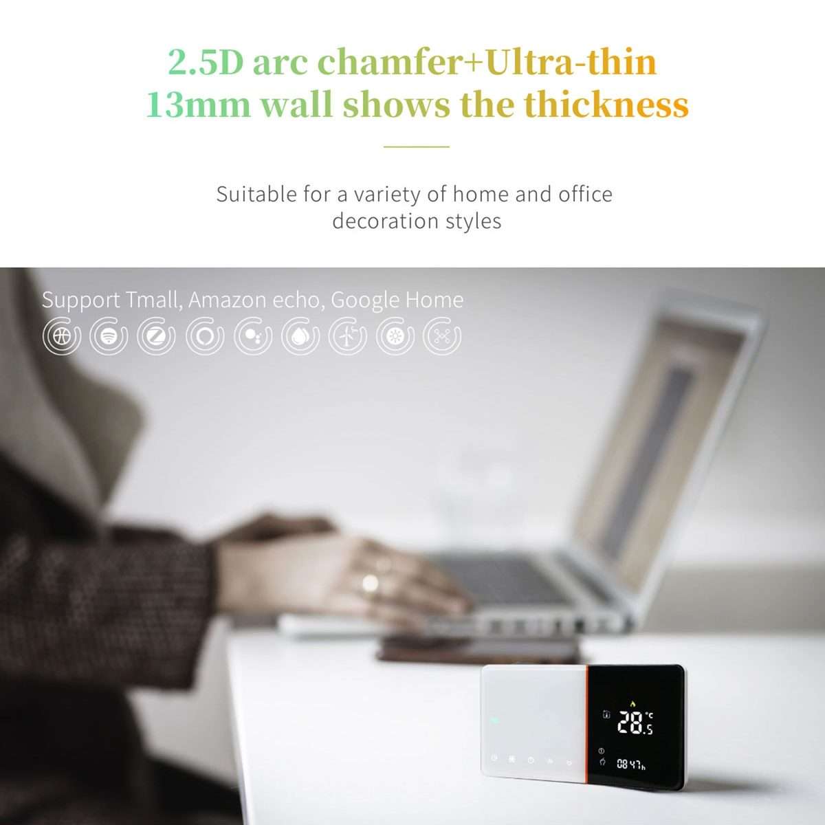 BHT-005-GB 220V AC 16A Smart Home Heating Thermostat for EU Box, Control Electric Heating with Onl