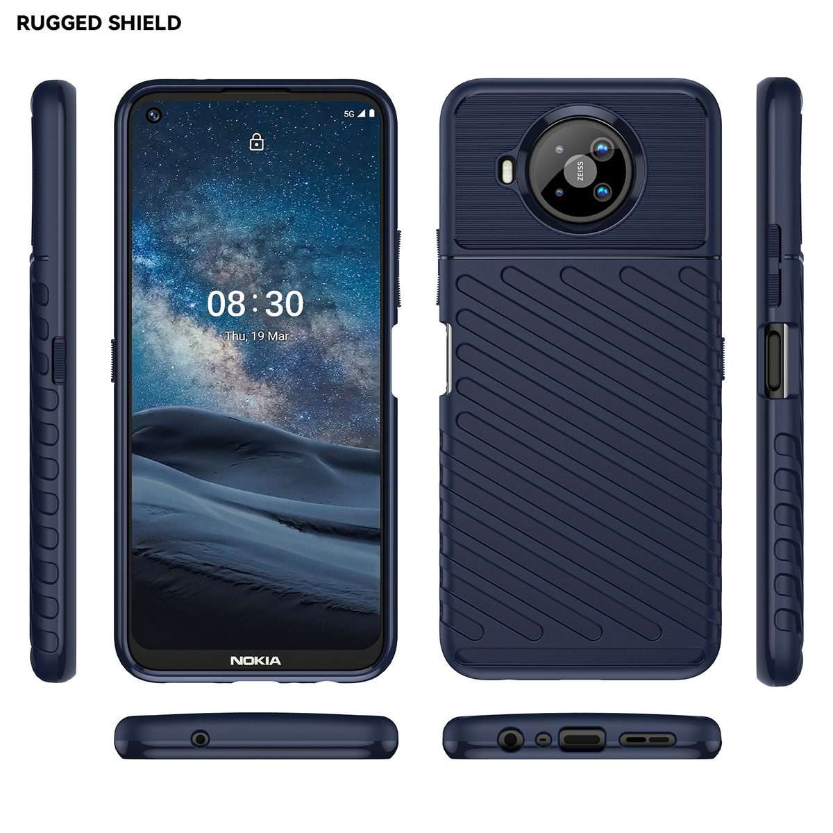 For Nokia 8.3 5G / 8 V 5G UW Thunderbolt Shockproof TPU Soft Phone Case(Blue)
