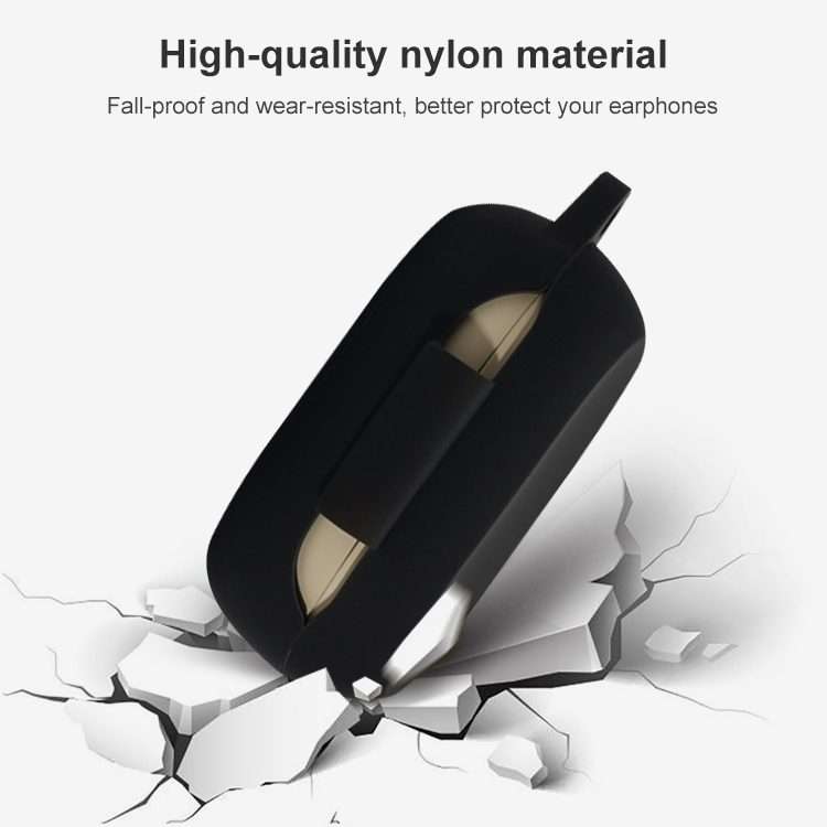 For Jabra Elite 7 Pro Silicone Earphone Protective Case with Hook(Black)