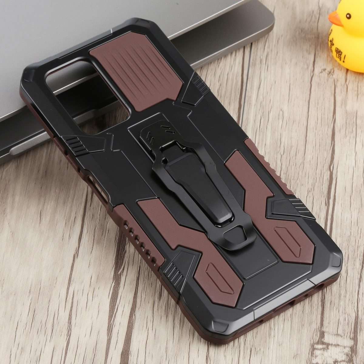 For Infinix Note 10 Pro Armor Warrior Shockproof PC + TPU Phone Case(Brown)