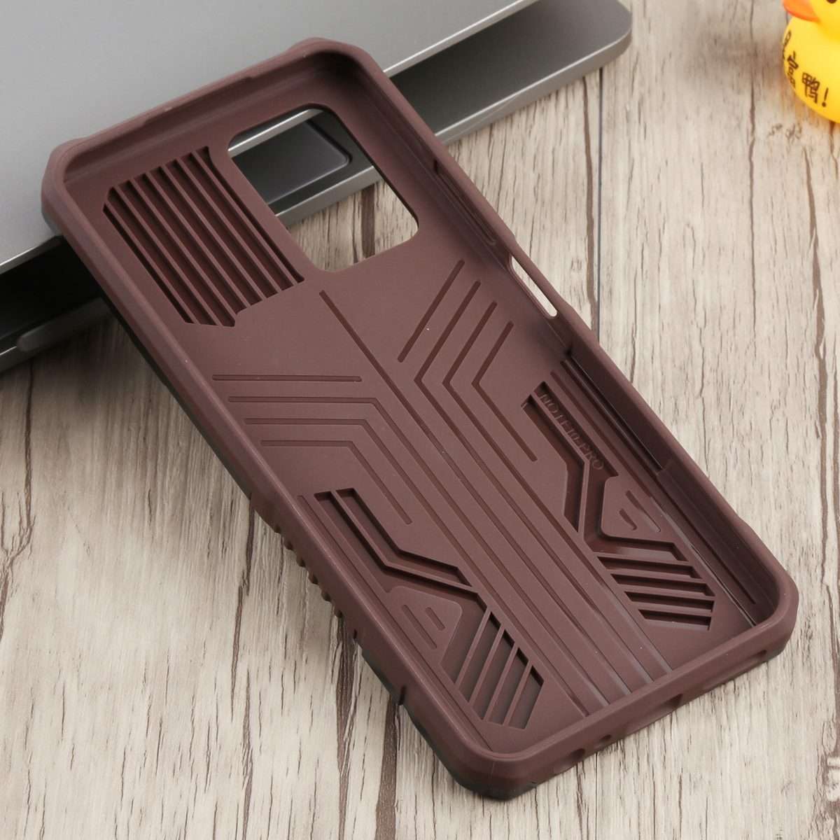 For Infinix Note 10 Pro Armor Warrior Shockproof PC + TPU Phone Case(Brown)