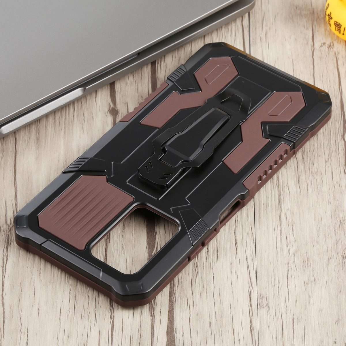 For Infinix Note 10 Pro Armor Warrior Shockproof PC + TPU Phone Case(Brown)