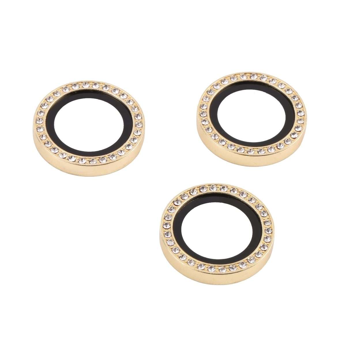 For iPhone 13 Pro Max / 13 Pro 9H Point Drill Camera Lens Protector Ring(Gold)