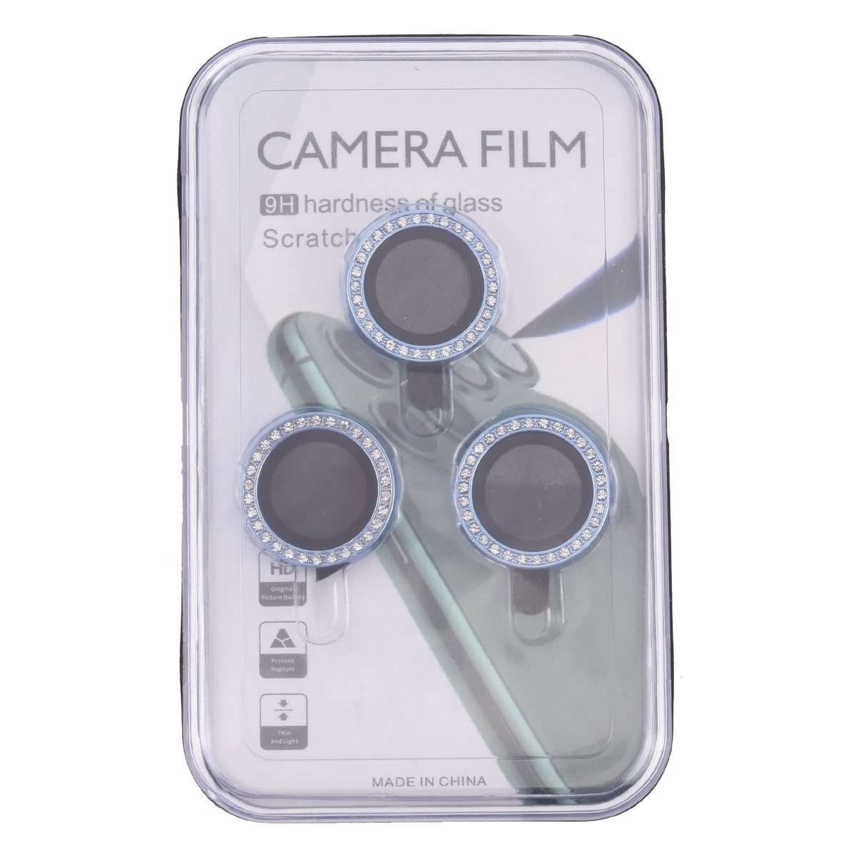 For iPhone 13 Pro Max / 13 Pro 9H Point Drill Camera Lens Protector Ring(Blue)