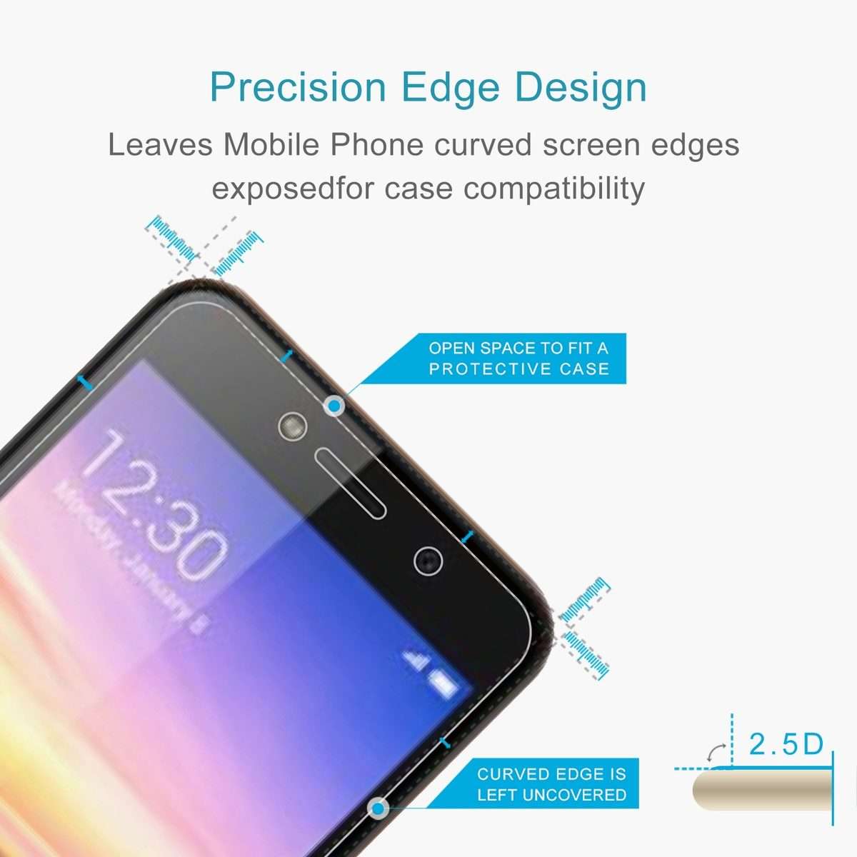 10 PCS 0.26mm 9H 2.5D Tempered Glass Film For Tecno A32F